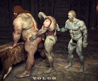3boys 3d age_difference anal anal_sex ass bald bald_male baldur_(god_of_war) bara beard big_ass big_butt brother brothers completely_naked completely_nude facial_hair fat_ass fat_butt fat_male gay ginger ginger_hair god_of_war group_sex hairy hairy_ass hairy_chest hairy_legs hairy_male huge_ass huge_butt incest kratos large_ass large_butt long_hair male male/male male_only massive_ass massive_butt multiple_boys multiple_males muscles muscular muscular_arms muscular_ass muscular_male naked naked_male nude nude_male obese obese_male old_male older_male older_male_and_younger_male red_hair size_difference small_dom_big_sub small_top_big_bottom smaller_penetrating_bigger thick_ass thick_butt thick_thighs thor_(god_of_war) threesome yaoi yolco
