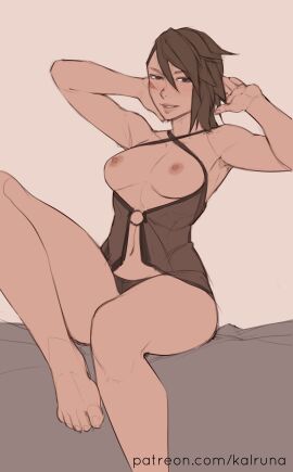 1girls aunt_amaya black_panties breasts breasts_out brown_hair female kalruna lingerie medium_breasts panties the_dragon_prince underwear