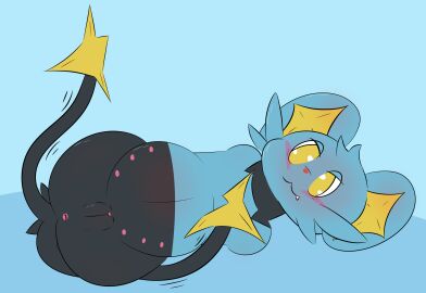 absurd_res amputee anus black_body black_fur blue_body blue_fur blush cheek_tuft clitoris cuntboy cuntboy_focus cuntboy_only disability facial_tuft feral forked_tail fur generation_4_pokemon genitals hi_res intersex limbless male male_focus male_only male_pokemon nintendo nipples nubless_amputee pokemon pokemon_(species) pussy riley_(rory_arctic_fox) rory_arctic_fox shinx solo solo_focus tail tuft twitching_tail unusual_anatomy unusual_tail