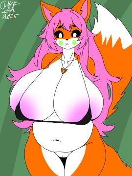 2d 2d_(artwork) 2d_artwork anthro big_breasts bikini black_sclera breasts canid canine critters_(poppy_playtime) digital digital_art digital_drawing digital_drawing_(artwork) digital_painting_(artwork) female fox fox_ears fox_tail foxyloma foxylomar foxylomar_(bygenetricsproto) foxylomar_(poppyplaytime) frown furry furry_female furry_only large_breasts looking_at_viewer no_humans orange_body pink_hair poppy_playtime poppy_playtime_(chapter_3) protect_critters_(poppyplaytime) smiling_critters solo white_eyes white_fur white_pupils wide_hips
