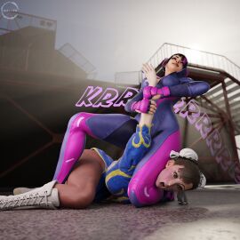3d armbar catfight chun-li dominant_female domination female female_only fight fighting joint_lock juri_han multiple_females multiple_girls ryona street_fighter street_fighter_v thick thick_thighs wafl4k wrestling