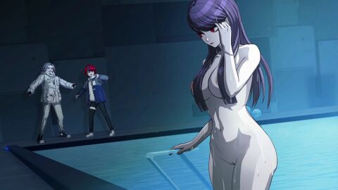 aotsuki_eito breasts hair_over_breasts nude_filter pool pussy shizuhara_hiruko sumino_takumi tagme the_hundred_line_-last_defense_academy- water wet