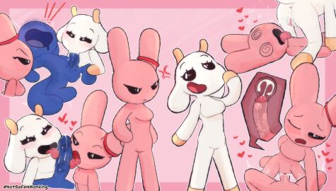 absurd_res anthro ass balls blush bodily_fluids bovid bovine breasts bunny_maloney canid canine cattle charlotte_(bm) cunnilingus digital_drawing_(artwork) digital_media_(artwork) duo erection fellatio female female_penetrated fur genital_fluids genitals group hi_res horn lagomorph leporid looking_at_viewer male male/female male_penetrating male_penetrating_female mammal notsafeforwanking nude oral penetration penile penile_penetration penis penis_in_vagina rabbit sex simple_background solo tail vaginal_penetration vulva