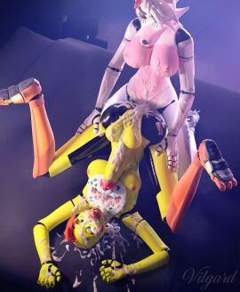 3d animatronic anthro ass avian balls beak bib big_breasts big_penis bird bodily_fluids breasts canid canine chicaxmangle chicken clothing cum cum_in_ass cum_inside cum_on_face cum_on_penis cumshot digital_media_(artwork) duo ejaculation erection five_nights_at_freddy's five_nights_at_freddy's_2 fox futa/futa futanari galliform gallus_(genus) genital_fluids genitals hair hi_res intersex intersex/intersex intersex_penetrating machine mammal mangle_(fnaf) mangle_(psychojohn2) nipples nude penetration penile penis phasianid piercing robot robot_anthro scottgames sex toy_chica_(fnaf) toy_chica_(psychojohn2) vilgard white_body yellow_body