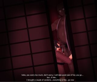 1boy 1girls 3d :d absurd_res absurdres black_hair breasts cheating cheating_wife cuckold cuckold_pov dark-skinned_male dark_skin dialogue english_text erection excessive_pubic_hair fat fat_male fellatio female glans glasses hi_res high_resolution highres japanese_clothes looking_at_viewer male male_pubic_hair married_female mature mature_female milf netorare ntr open-mouth_smile open_mouth oral original penis pov pubic_hair sex smile third-party_edit traditional_clothes uncensored veiny_penis vyrus_smith