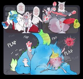 1girls absurd_res anthro anus ass balls big_ass big_butt black_skirt blush bodily_fluids bonfire_(buttocher) bottomwear breasts clothing cum cum_in_pussy cum_inside cumshot dialogue dragon dress_shirt duo ejaculation feathered_wings feathers female female_penetrated from_front_position fur furred_dragon genital_fluids genitals hair hi_res horn impregnation instant_loss larger_male legs_together legwear lying male male/female male_penetrating male_penetrating_female mating_press mistresskamba moan muscular muscular_anthro muscular_male mythological_creature mythological_scalie mythology necktie nipples on_back open_book open_mouth ovum ovum_deformation ovum_with_heart penetration penile penile_penetration penis penis_in_pussy plap pussy scalie sex shirt size_difference skirt smaller_female smaller_penetrated speech_bubble sperm_cell spread_legs stockings teasing topwear vaginal_penetration white_hair white_shirt wide_eyed wide_hips wings x-ray yuki_(claweddrip)