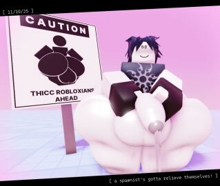 1they 3d balls baronaces baseplate black_hair bottom_heavy dated forsaken_(roblox) gloves grey_body hyper hyper_balls hyper_penis hyper_thighs male male_focus male_only nonbinary nonbinary_(lore) penis roblox roblox_game roblox_studio robloxian self_upload sign signpost tagme two_time