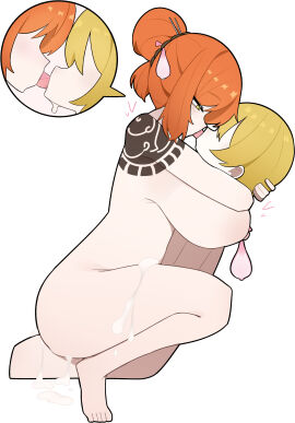 1boy 1girls absurd_res ambiguous_penetration arms_around_neck assertive_female big_breasts blonde_hair breasts condom condom_accessories condom_hair_ornament cum_on_leg female female_on_top french_kiss hair_bun hi_res hugging irezumi ishmael_(limbus_company) kissing kissing_while_penetrated kurokumo_clan_(identity)_(project_moon) light-skinned_female light_skin limbus_company looking_at_partner male medium_hair nipples orange_hair project_moon sex short_hair shoulder_tattoo sinclair_(limbus_company) taller_female tattoo thighs toes tongue_kiss used_condom used_condom_tied_on_nipples yellow_eyes