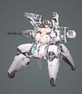 anal anal_object_insertion bar_censor black_thighhighs blue_eyes bondage bound breasts brown_hair censored dildo empty_eyes fanny_packing female femsub folded highres lactation large_breasts mechanical_fixation milking_machine non-humanoid_robot not_ai_generated nude object_insertion original oxygen_mask pussy restrained robot sex_machine sex_toy side_ponytail solo spread_legs stationary_restraints stirrup_legwear stmast thighhighs toeless_legwear