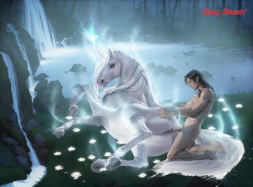 aaorin animal_genitalia animal_pussy balls dominant dominant_male duo equid equine equine_genitalia equine_pussy female feral feral_frenzy feral_penetrated fur genitals glowing glowing_body hi_res hooves horn horse human human_on_feral human_penetrating human_penetrating_feral humanoid_genitalia humanoid_penis interspecies lake looking_at_another looking_at_viewer looking_back looking_back_at_viewer looking_pleasured magic_aura male male/female mammal mane meadow mythological_creature mythological_equine mythology penetration penis pussy sex unicorn unicorn_horn vaginal_penetration white_body white_fur white_mane zoophilia