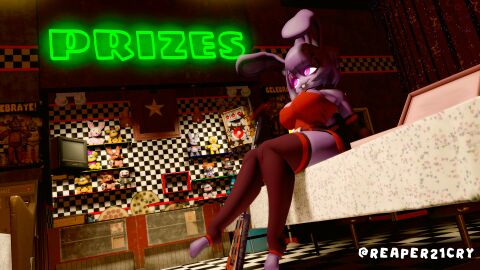 1girls 3d 3d_(artwork) animatronic anthro arms_behind_back big_breasts bonfie bonfie_(cryptia) bonfie_(cryptiacurves) breasts bunny bunny_ears bunny_girl bunny_teeth cally3d clothed clothed_female cryptiacurves ears fap_nights_at_frenni's fazclaire's_nightclub female female_focus female_only five_nights_at_freddy's fredina's_nightclub furry glowing_eyes guitar hi_res high_resolution highres huge_breasts indoors pink_eyes pizza_box plushie purple_body purple_hair reaper21cry red_clothing robot robot_girl short_hair side_view sitting sitting_on_table solo solo_female solo_focus source_filmmaker source_filmmaker_(artwork) stocking table teeth teeth_showing thick thick_thighs voluptuous voluptuous_body voluptuous_female