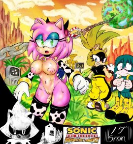 afrosoricid amy_rose animal_print anthro big_breasts blush bodily_fluids bracelet breasts canid canine clothing collar cow_print electronics eulipotyphlan eyeshadow female fennec_fox fox genitals gloves handwear hedgehog idw_publishing jewelry kitsunami_the_fennec legwear logo machine makeup mammal metal_sonic milk_carton monitor mountain planet pussy robot sega shonshadow signpost sonic_(series) sonic_the_hedgehog_(comics) sonic_the_hedgehog_(idw) sonic_the_hedgehog_(series) surge_the_tenrec sweat tails tails_the_fox tenrec thigh_highs true_fox