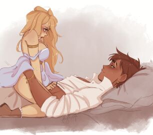 1boy 1girls clothed clothed_sex cowgirl_position dark-skinned_male dark_skin female female_on_top light-skinned_female light_skin male straight taylor_noelle