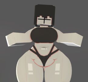 1girls 3d big_breasts black_hair black_panties black_top blush breasts choker coresvoid curvy curvy_body curvy_female curvy_figure digital_media_(artwork) female glistening glistening_body grey_body grey_nipples grey_skin grunt grunt_(madness_combat) hi_res hidden_eyes horny horny_female madness_combat mine-imator minecraft oc original_character shadow short_hair solo thick_thighs thigh_highs thighs wide_hips