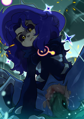 ass_visible_through_clothes black_sclera blur_censor censored censored_pussy cursed_penis emperor_belos female jcm2 large_insertion latina long_hair looking_at_viewer luz_noceda luz_noceda_(titan) magic male nipples_visible_through_clothing partial_male penis philip_wittebane pov pov_eye_contact purple_hair pussy reverse_cowgirl_position riding_penis stomach_bulge the_owl_house thighs tight_clothing titan_luz torn_clothes underbutt vaginal_penetration witch_hat yellow_eyes