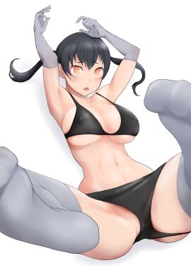 1girls arm_above_head arm_up armpit armpit_crease armpit_peek armpits arms_above_head arms_up bare_armpits bare_belly bare_chest bare_hips bare_midriff bare_navel bare_shoulders bare_skin bare_thighs belly belly_button big_breasts bikini bikini_bottom bikini_only bikini_top black-haired_female black_bikini black_bikini_bottom black_bikini_top black_hair black_string_bikini black_swimsuit black_swimwear breasts busty busty_female busty_teenager calves collarbone digital digital_art digital_drawing digital_drawing_(artwork) digital_media digital_media_(artwork) elbow_gloves elbows enen_no_shouboutai exposed_armpits exposed_belly exposed_chest exposed_hips exposed_midriff exposed_navel exposed_shoulders exposed_skin exposed_thighs feet feet_up female female_focus female_only fingers fire_force firefighter foot_up full_body gloves grey_elbow_gloves grey_gloves grey_socks groin hair_between_eyes hairless_armpits half_naked half_nude halterneck hand_above_head hand_up hands_above_head hands_up high_resolution highres knees kotatsu_tamaki large_boobs large_breasts lean_figure leg_up legs legs_up linea_alba long_hair looking_at_viewer midriff naked naked_female naked_woman narrow_waist navel nipple_bulge nude nude_female nudity open_mouth orange-eyed_female orange_eyes parted_lips pixiv_id_74411726 plump_breasts semi_nude shaved_armpits shoulders simple_background slender_body slender_waist slim_waist socks soles solo stomach string_bikini swimsuit swimwear teenage_female teenager thighs toes tongue twintails twintails_(hairstyle) underboob white_background white_pupils wide_hips young_female young_woman