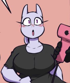 big_breasts breasts cleavage dewwydarts dewwydartz huge_breasts mewtwo naomi_(dewwydartz) pokemon pokemon_(species) thick_thighs wide_hips