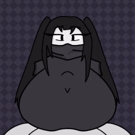 1boy 1girls 2d 2d_(artwork) 2d_animation animated animated_gif beat_banger big_breasts big_penis black_eyes black_hair boobjob breasts breasts_bigger_than_head clothed clothed_paizuri clothed_sex clothes female gif long_hair looking_down male male_pov penis ponytail scarf short_sleeves toriel_beat_banger under_clothes white_body white_skin