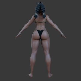 1girls 3d 3d_(artwork) bikini black_hair blender blizzard_entertainment braid breasts dark-skinned_female dark_skin female female_only illari_(overwatch) illari_quispe_ruiz medium_breasts overwatch_2 peruvian_female standing