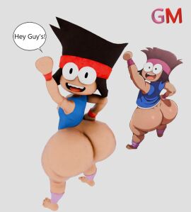 1boy 3d ass big_ass big_butt black_eyes black_hair blackwhiplash blender bottomless cartoon_network fat_ass fat_butt femboy georgemarina huge_ass huge_butt k.o._(ok_k.o.!_let's_be_heroes) looking_at_viewer looking_back looking_back_at_viewer male male_only ok_k.o.!_let's_be_heroes reference_image solo talking_to_viewer text text_bubble thick_ass thick_butt thick_thighs