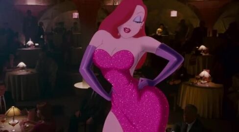 ai_generated big_breasts big_hips breasts breasts_out cantina curvy curvy_body curvy_female curvy_figure curvy_hips disney dress dress_pull exhibitionism eyelashes female gloves hair_over_one_eye jessica_rabbit jessica_rabbit_outfit light-skinned_female light_skin lipstick long_gloves long_hair makeup naked_female nude nude_female pasties proud public public_nudity purple_gloves red_hair red_lipstick show_boobs tagme video who_framed_roger_rabbit