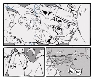 3_panel_comic angelbite_piercing anthro anthro_on_anthro anthro_penetrated anthro_penetrating anthro_penetrating_anthro arm_tattoo ass balls balls_lick big_ass big_butt bridge_piercing butt_tattoo domestic_pig ear_piercing erection facial_piercing fangs fellatio female female_penetrated furry gauged_ear genitals greyscale group group_sex huge_ass huge_butt humanoid_genitalia humanoid_penis leg_tattoo licking lip_piercing looking_pleasured love_handles male male/female male_penetrating male_penetrating_female mammal monochrome nose_piercing oral penetration penile penile_penetration penis penis_in_pussy piercing pig puppi_(sparkibarki) pussy sex slightly_chubby slightly_chubby_anthro slightly_chubby_female sound_effects sparkibarki spitroast stud_piercing suid suina sus_(pig) tattoo teeth thick_thighs thigh_tattoo threesome tongue tongue_out trio vaginal_penetration vampire wide_eyed wide_hips