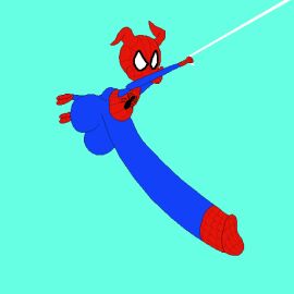 1:1 aliasing anthro bad_anatomy balls balls_bulge balls_outline big_balls big_bulge big_penis bodysuit bulge clothed clothing costume cyan_background detailed_bulge digital_media_(artwork) domestic_pig elvierjas erection erection_under_clothing flat_colors folded_ears funny genital_outline genitals hi_res high_res huge_balls huge_bulge huge_cock humanoid humor hyper hyper_genitalia hyper_penis jaggy_lines male mammal marvel marvel_comics mask narrowed_eyes penis penis_outline peter_porker pig pig_ears pixel_(artwork) simple_background small_but_hung solid_color_background solo spider-ham spider-ham_(character) spider-man:_spider-verse spider-man_(series) spider_silk spider_web suid suina superhero sus_(pig) swinging what