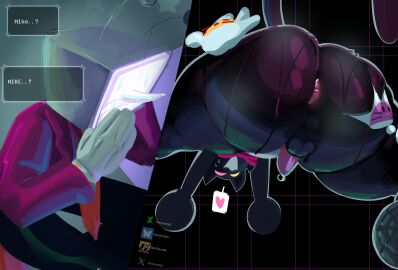 absurd_res anthro anus ass black_body black_fur_markings bodily_fluids cat_mike_(deltarune) cum darkner deltarune deltarune_chapter_3 deltarune_chapter_4 duo faceless_character faceless_male felid feline genital_fluids hand_on_ass hand_on_butt heart_symbol heterochromia hi_res leaking leaking_cum leaking_precum male male/male mammal mike_(deltarune) pluey_(deltarune) precum presenting presenting_anus presenting_hindquarters spread_ass spread_butt spreading starstar000 tenna_(deltarune) undertale_(series)