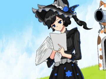 animated animated_gif dark_mitama_(battle_cats) gif kjg_(artist) nyanko_daisensou panties pointy_chin tagme teal_panties the_battle_cats upskirt wind_lift