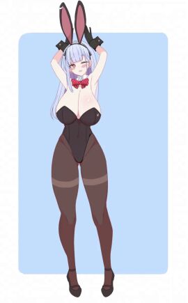 1girls animated azur_lane black_gloves blue_hair bouncing_breasts breasts bunnysuit cleavage dido_(azur_lane) eyebrows_visible_through_hair fake_animal_ears fake_rabbit_ears female female_only gloves huge_breasts light-skinned_female light_skin londom_(lonhomewell) pink_eyes royal_navy_(azur_lane) solo