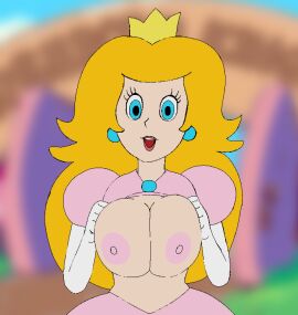 1girls 2024 2d 2d_(artwork) accurate_art_style artstyle_imitation big_breasts blonde-haired_female blonde_female blonde_hair blue_eyes breasts brooch cd-i crown curvy dress earrings elbow_gloves female female_only gloves hexanne hotel_mario light-skinned_female light_skin lips lipstick long_hair looking_at_viewer mario_(series) nintendo nipples open_mouth pink_dress pink_lipstick presenting presenting_breasts princess princess_peach puffy_sleeves showing_breasts solo solo_female thick_hips top_lift topless topwear_lift white_gloves wide_hips