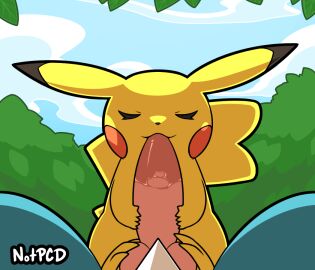 animal_genitalia animal_penis animated bodily_fluids canine_genitalia canine_penis duo fellatio female feral generation_1_pokemon genitals male male/female nintendo notpcd oral penile penis pikachu pokemon pokemon_(species) saliva saliva_on_penis sex size_difference solo_focus