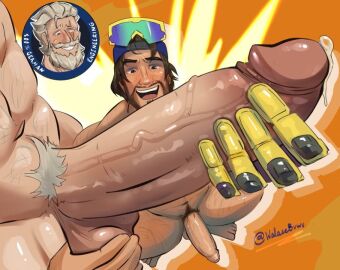 2boys abs age_difference bara big_cock big_dick big_penis boner cock cole_cassidy daddy dick dilf erection gay grabbing_balls grabbing_penis huge_cock huge_dick huge_penis male male/male male_only overwatch penis precum reinhardt scar scar_on_face size_difference thick_cock thick_dick thick_penis veiny veiny_penis wallace8 yaoi