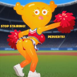 1girls anthro ass ass_focus cheerleader cheerleader_uniform exposed_ass female female_only mad penny_fitzgerald pervert solo the_amazing_world_of_gumball thong young younger_female