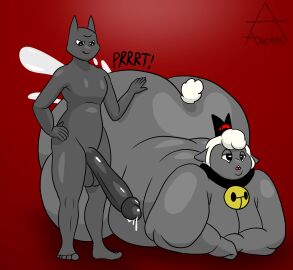 2024 after_sex all_fours anthro arcaneanarchist ass ass_up bald balls bell belly big_ass big_belly big_breasts big_butt big_penis bodily_fluids bovid breasts caprine collar colored crown cum cum_blast cum_fart cum_in_ass cum_inside curled_tail deity demon digital_drawing_(artwork) digital_media_(artwork) duo erection fingers fur genital_fluids genitals grey_body grey_skin hair hand_on_ass hand_on_butt hands_on_hips hands_on_own_hips happy headgear hi_res huge_ass huge_butt huge_cock humanoid_hands hyper looking_at_another looking_pleasured lying male male/male male_penetrated male_with_breasts mammal massive_monster_(studio) moobs navel nipples nude obese obese_anthro obese_male on_front onomatopoeia overweight overweight_anthro overweight_male penetration penis rear_view shaded sheep simple_background size_difference smile smirk solo sound_effects tail teeth text thick_thighs white_body white_fur white_hair white_wool wide_hips wool_(fur)