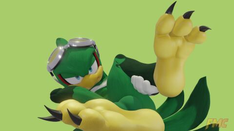 16:9 3d absurd_res accipitrid accipitriform anthro avian balls beak bird blender_(artwork) blender_eevee claws digital_media_(artwork) eyewear feathers feet foot_fetish foot_focus foxmccloud287 genitals goggles green_body hi_res jet_the_hawk male male_only nude penis sega soles solo sonic_(series) sonic_riders sonic_the_hedgehog_(series) tail toes widescreen