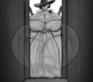 1girls alcina_dimitrescu ass breasts disscate female hat huge_breasts hyper_ass massive_ass resident_evil resident_evil_8:_village tagme thick_thighs thunder_thighs