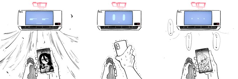 ... 1boy air_conditioner anger_vein asahina_yoshitoshi blue_archive cellphone halo highres holding holding_phone kei_(blue_archive) male male_masturbation masturbation penis phone precum rectangular_halo red_halo smartphone spoken_anger_vein uncensored yoshimi_(blue_archive)