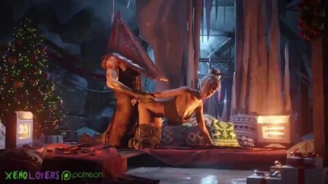 1boy 1female 3d animated breasts dead_by_daylight doggy_style female pyramid_head sable_ward sex tagme video white_hair xeno_lovers