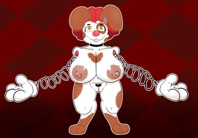 3_toes absurd_res amputee anthro bedroom_eyes belly big_breasts black_hair breasts brown_body brown_fur buckteeth choker clothing clown_nose digitigrade disability ears_down eyelashes feet female floppy_ears fur genitals glistening glistening_eyes gloves hair handwear harriet_(vivalex) heart_pubes hi_res huge_breasts inviting jewelry lagomorph leporid mammal markings narrowed_eyes necklace nipples outline pivoted_ears plump_labia presenting prosthetic prosthetic_limb pubes puffy_nipples pussy rabbit red_hair seductive short_stack showcase simple_background smile solo spots spotted_body spotted_fur spread_arms spring tan_nipples teeth toes vivalex white_body white_fur yellow_eyes