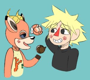 2017 2_horns animal_crossing antelope anthro ass balls beau_(animal_crossing) black_clothing black_ears black_eyes black_nose black_sweater black_topwear blonde_hair blue_sclera blush bovid brown_body brown_fur clothing digital_media_(artwork) duo eye_contact fingers fur furry genitals green_background green_clothing green_shirt green_tank_top green_topwear hair hand_behind_head hand_behind_own_head hooved_fingers hooved_toes hooves horn looking_at_another male mammal multicolored_clothing multicolored_ears multicolored_shirt multicolored_tank_top multicolored_topwear nintendo orange_body orange_clothing orange_ears orange_fur orange_shirt orange_tank_top orange_topwear red_nose roccorox shirt side_view simple_background smile speech_bubble sweater tan_body tan_clothing tan_ears tan_fur tan_shirt tan_skin tan_tank_top tan_topwear tank_top teeth tongue topwear two-tone_ears yellow_horn