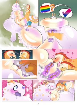 2023 2_heads anal anthro belly blush cloacal cloacalingus comic comic_panel female heart_eyes heart_symbol hi_res horizontal_pussy jewel_beetle jules_(tentabat) male male/female multi_head oral pussy reptile rimming scalie sex size_difference slightly_chubby slightly_chubby_anthro snake tango_and_mango_(tentabat) tentabat thick_thighs vaginal_penetration