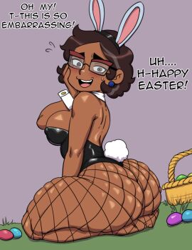 1girls ass big_ass big_breasts big_butt breasts brown_hair camila_noceda dark-skinned_female dark_skin darkeros13 disney disney_channel easter easter_egg female fishnet_legwear fishnets happy_easter latina latina_female latina_milf looking_at_viewer mature mature_female milf mother skindentation the_owl_house