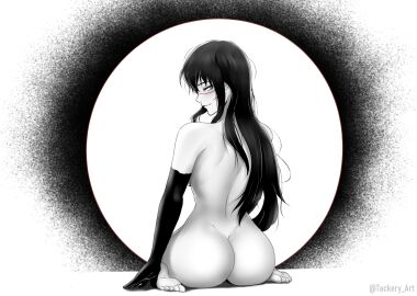 1girls ass big_ass black_hair chainsaw_man demon demon_girl feet female mitaka_asa nude nude_female scar soles solo solo_female solo_focus toes yoru_(chainsaw_man)