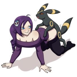 1boy 1girls biting_lip blue_eyes clothed clothed_sex clothing doggy_style duo eeveelution female feral feralcatalyst from_behind_position generation_2_pokemon hair hi_res human interspecies male male/female male_pokemon/female_human male_umbreon mammal nintendo panties panties_down partially_clothed penetration pokemon pokemon_(species) pokephilia purple_clothing purple_hair pussy sex size_difference small_dom_big_sub umbreon underwear underwear_down vaginal_penetration zone-tan zoophilia