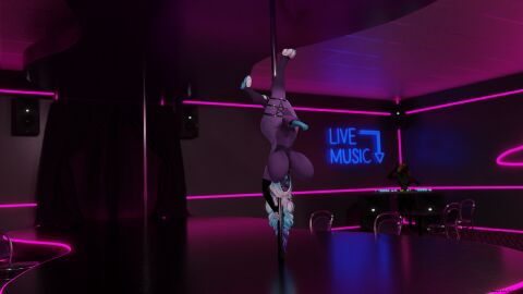 3d animal_genitalia anthro ass balls bear big_breasts blender_(artwork) breasts clothing club_(disambiguation) dancing digital_media_(artwork) duo erection fur futanari genitals hair hi_res intersex legwear mammal morg_da_bear penis pole pole_dancing smile solo_focus stripper stripper_pole zephyr_(zephyr_the_yeen) zephyr_the_hyena_(artist)