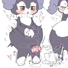 2025 anthro balls blush bodily_fluids bovid brown_eyes caprine closed_eyes container covering covering_face cum cumshot cup cutlery digital_media_(artwork) duo ejaculation erection female gay gay_male generation_8_pokemon genital_fluids genitals heart_pupils hi_res homosexual homosexual_male indeedee kitchen_utensils male mammal masturbation nintendo object_in_pussy penis pokemon pokemon_(species) pussy sakaniyame scribble_censor simple_background solo_male spoon tapering_penis tea_cup tears telekinesis telekinetic_masturbation tools vaginal_fluids vaginal_squirting white_background