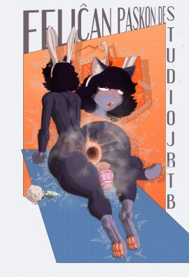 1boy alpha_channel anal_juice anal_juice_drip anal_juice_on_butt anal_piercing anal_plug anal_storage anal_tail anthro anus ass balls big_anus bigg_butte_(kittykuscell) blush bodily_fluids buttplug buttplug_tail cavity_storage domestic_cat ear_piercing easter easter_egg egg egg_from_ass egg_in_ass egg_laying embarrassed fake_tail felid feline felis gape_fart gaping gaping_anus genital_piercing genitals guiche_piercing hi_res holidays kittykuscell loose_anus loose_orifice male male_only mammal multiple_piercings musk musk_clouds musky_balls musky_butt object_vore onomatopoeia pierced_genitals piercing plug_(sex_toy) saggy_balls sex_toy solo sound_effects story story_in_description sweat sweaty_ass sweaty_butt sweaty_genitalia sweaty_legs text vore