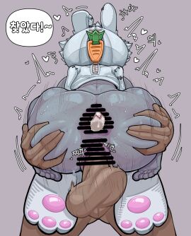 1girls 2024 ass back_boob big_ass big_breasts big_butt bodily_fluids bottomless breasts bunny_costume censored censored_anus censored_genitalia censored_penis censored_pussy clothing costume cottontail_series cottontail_vex deep_skin description_request duo egg egg_in_ass egg_laying feet female freckles from_front_position glistening_body grabbing_another's_ass grey_background grey_body grey_skin hi_res holding_another holding_butt hood_up human humanoid interspecies korean_description korean_text league_of_legends male mammal motion_lines object_in_ass penetration penis pussy riot_games sajji sex shortstack simple_background speech_bubble stand_and_carry_position standing standing_sex sweat sweaty_ass sweaty_butt tencent text toes translation_request vaginal_penetration vex_(league_of_legends) yordle zipper