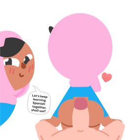 1boy1girl alight_motion animated ass assjob big_ass big_butt big_penis buttjob dialogue duolingo english_text half_naked heart hijab male_pov muslim_female no_sound pov rubbing self_upload tagme video zari_(duolingo)